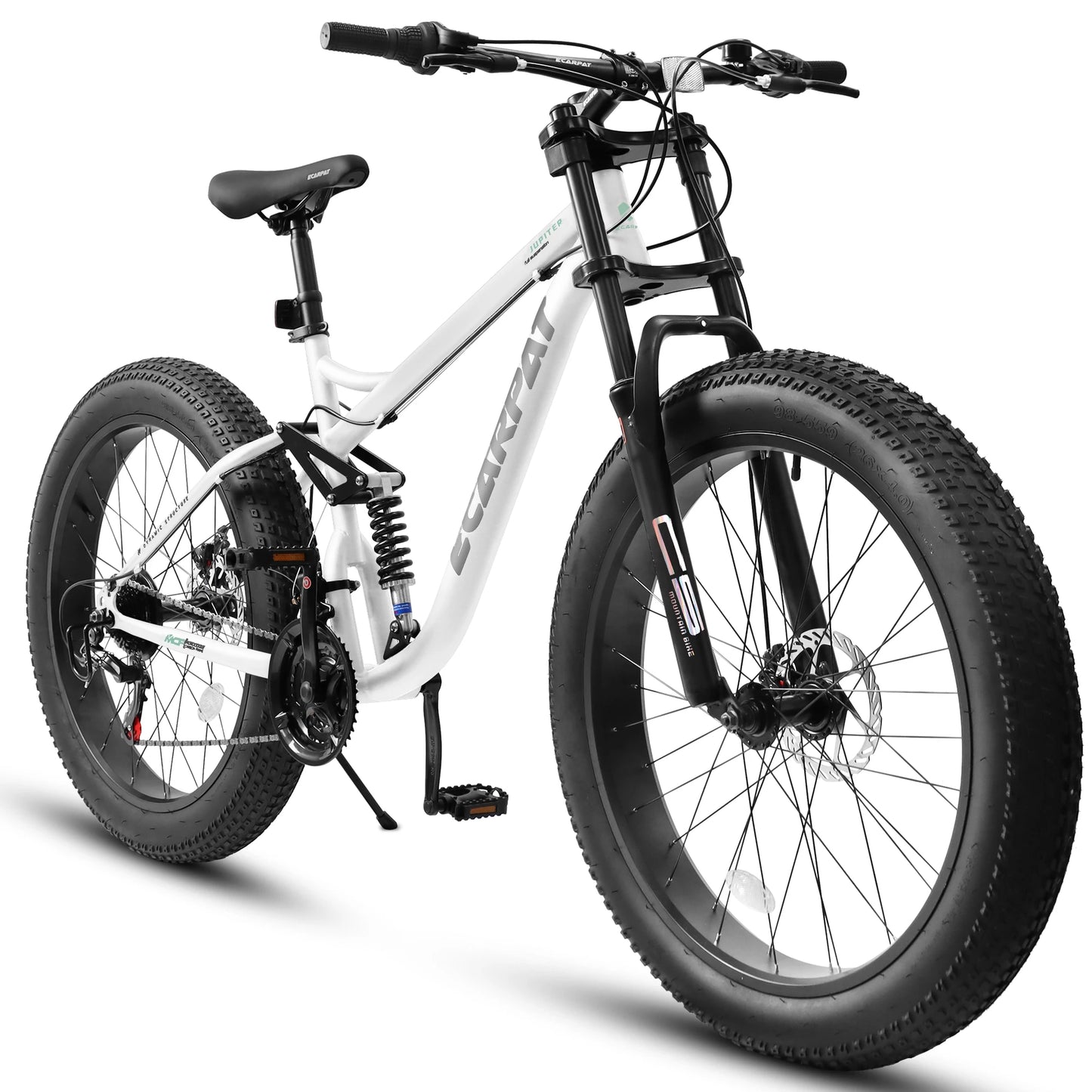 Fat Tire Full Suspension Mountain Bike With Brakes 21 Speed