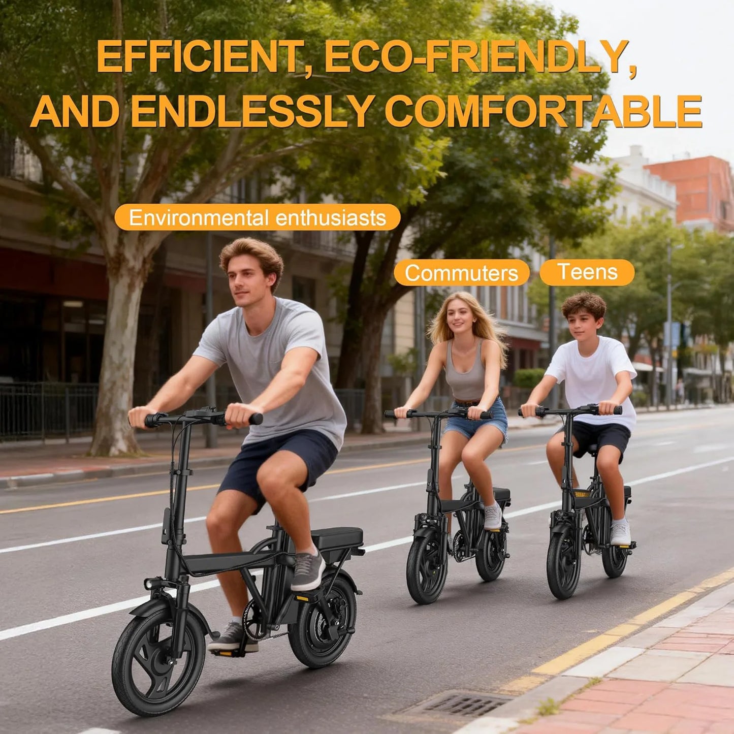 Ladped Foldable Electric Bike 500W 48V Two Seat Adults