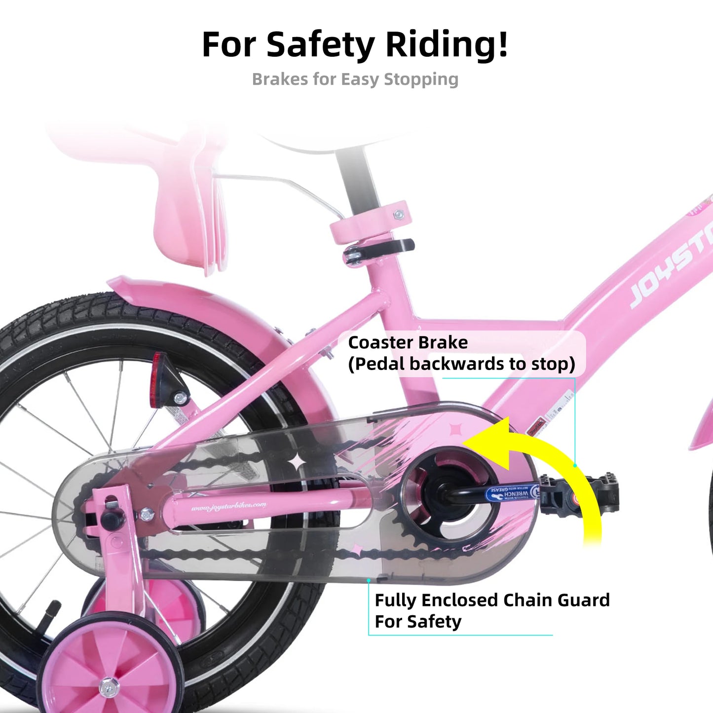Joystar Girls Bike With Training Wheels Doll Seat And Basket