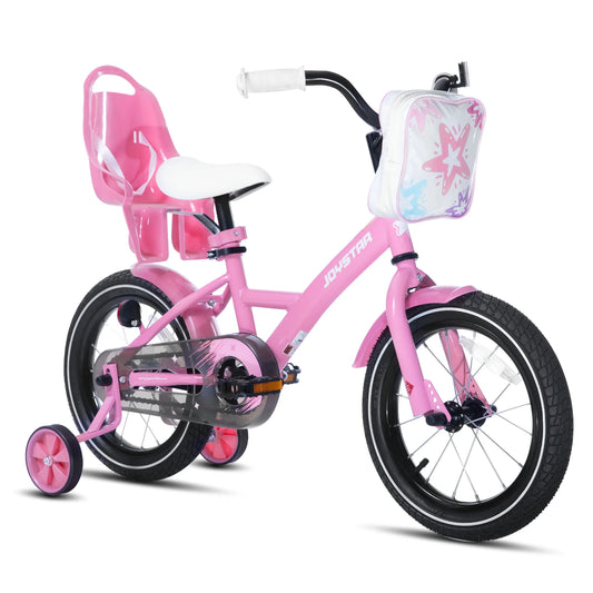 Joystar Girls Bike With Training Wheels Doll Seat And Basket