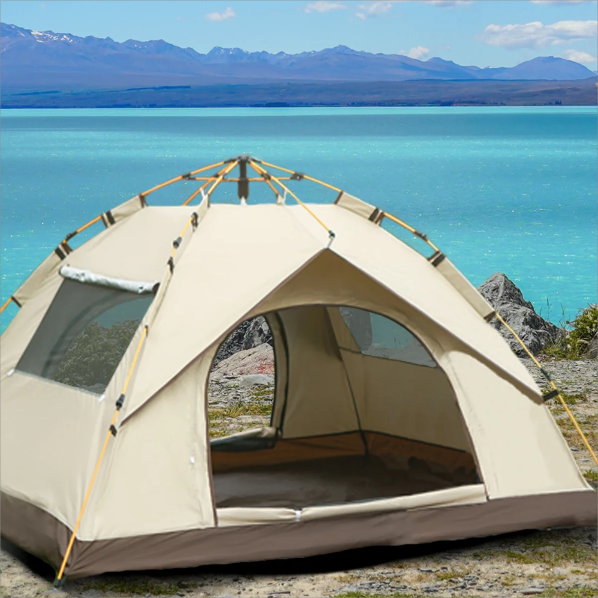 Pakicetus Quick Automatic Opening Camping Tent With Two Doors And Windows