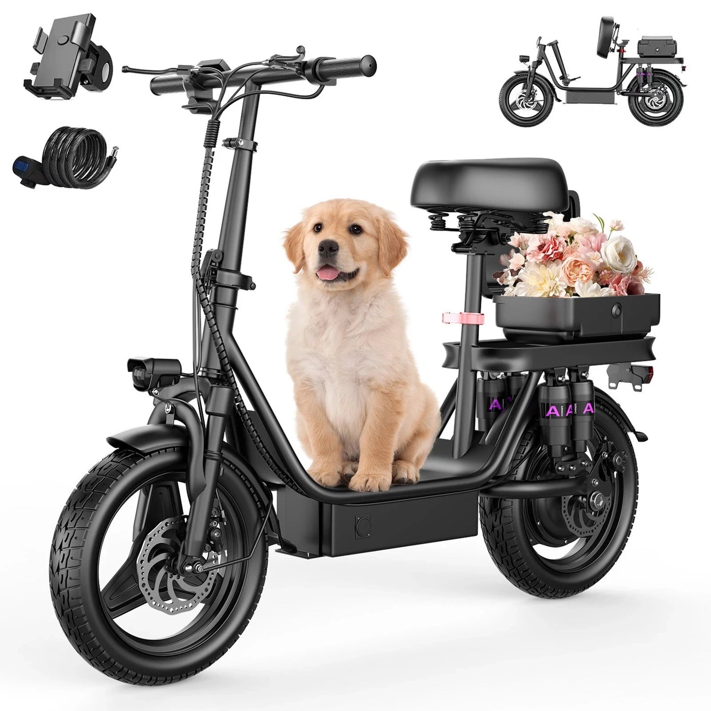 UPlee GQ8 Folding Electric Bike 250W Peak Motor 48V 15Ah