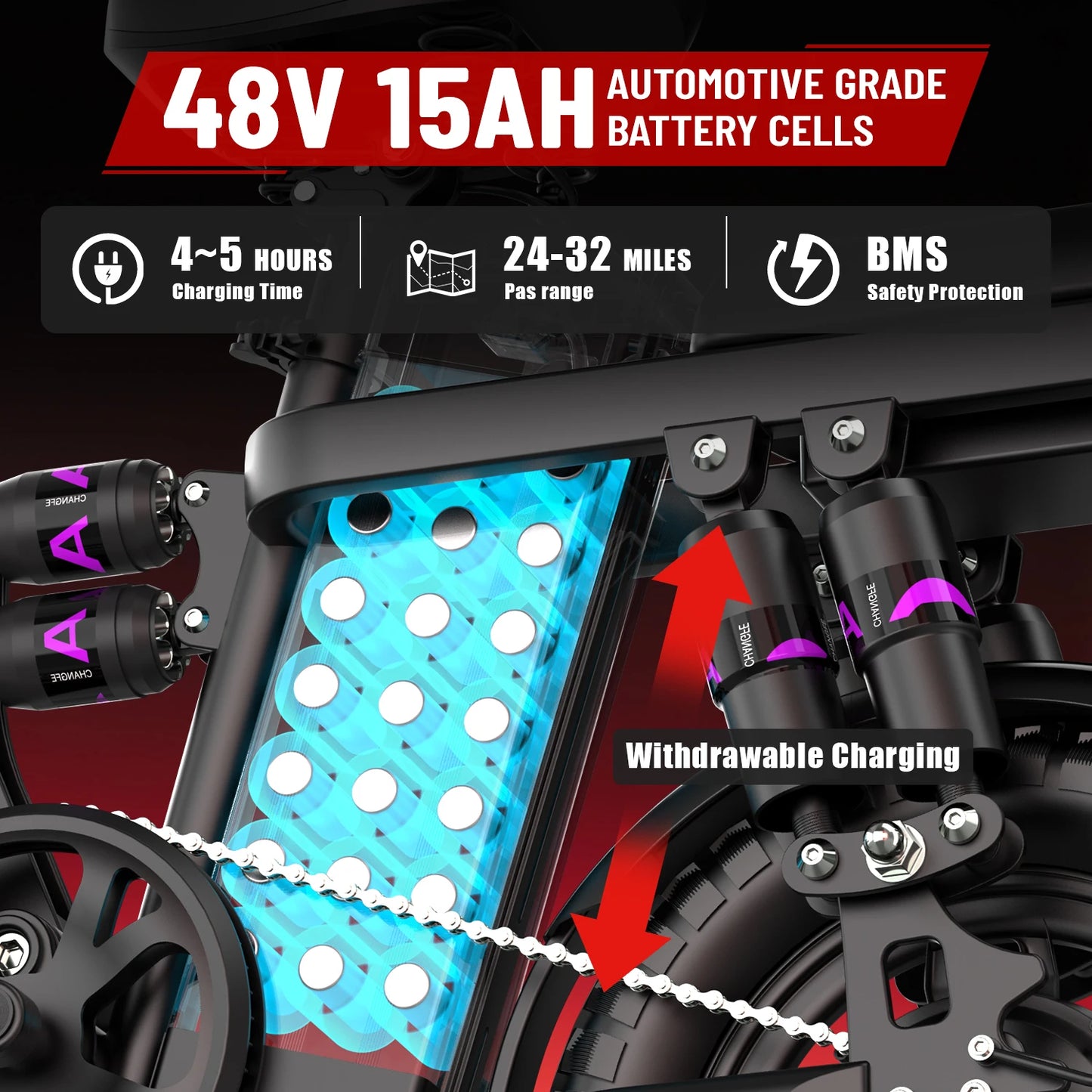 UPlee GE5 Electric Bike 500W Peak Motor 48V 15Ah Battery