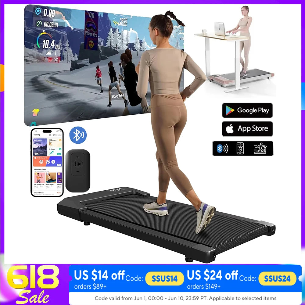 Superun 2.5HP Home Treadmill With LCD Display Bluetooth