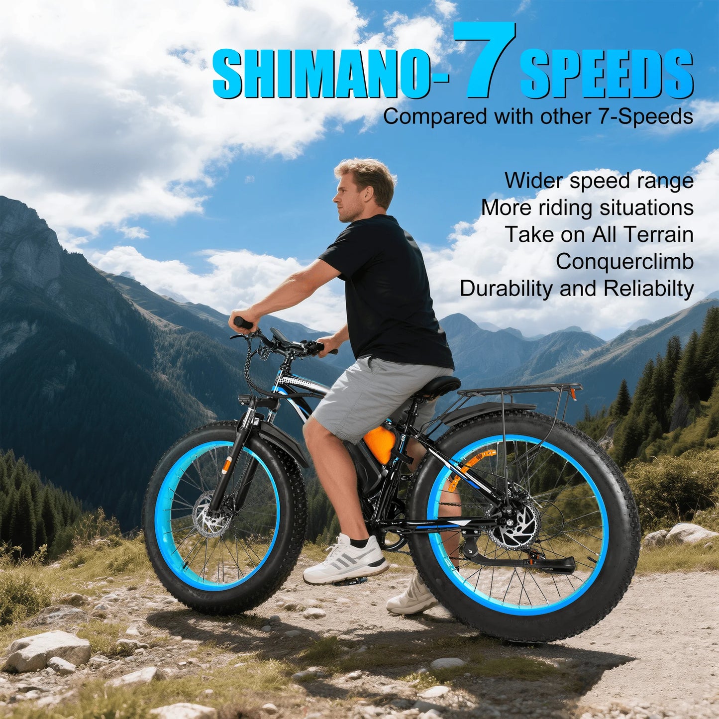 EOEOTWO Electric Bike 1500W Peak Fat Tire Ebike For Adults 30 MPH