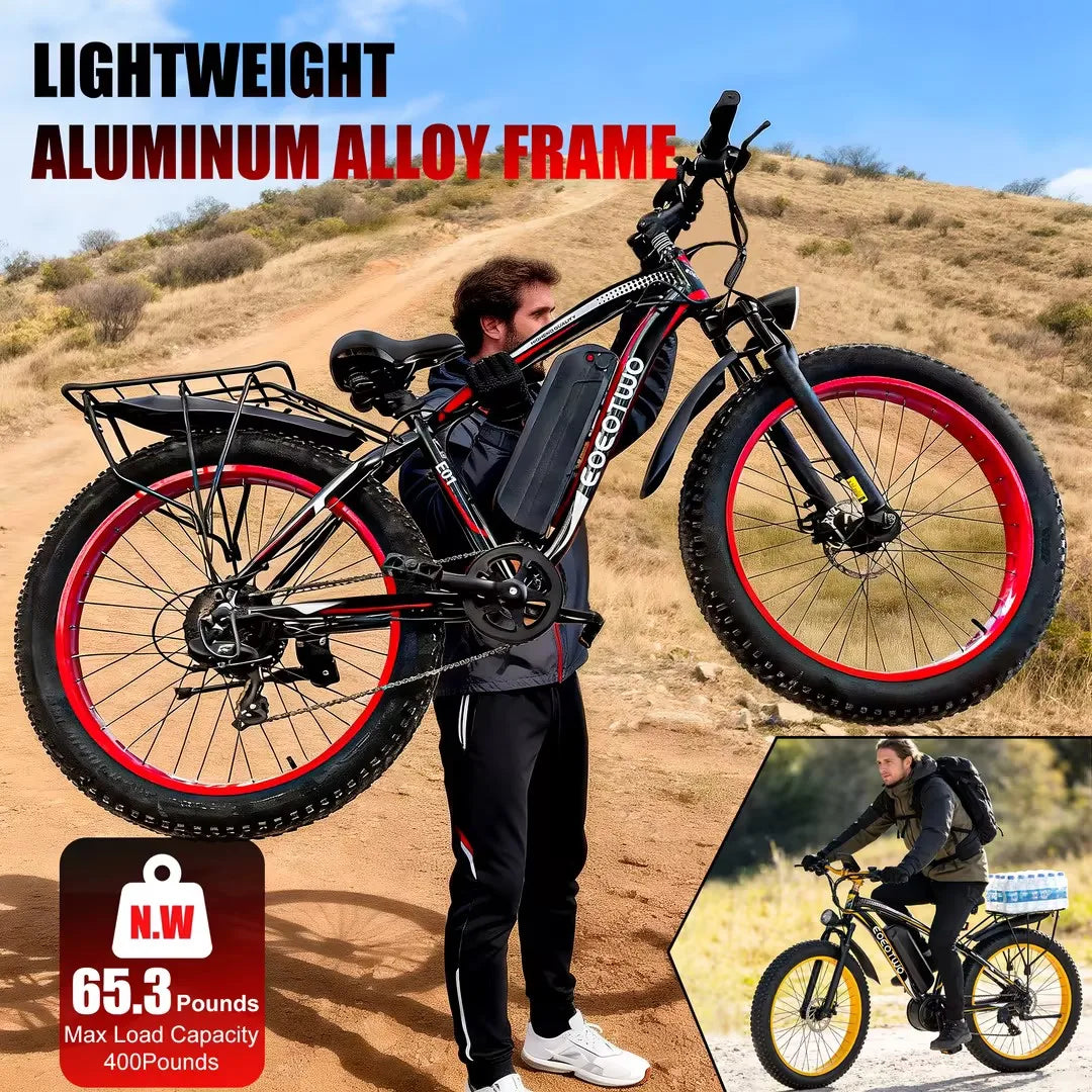 EOEOTWO 1500W 48V Electric Bike With 15Ah Battery And Fat Tires