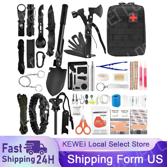 Emergency Survival First Aid Kit 142Pcs For Outdoor Camping