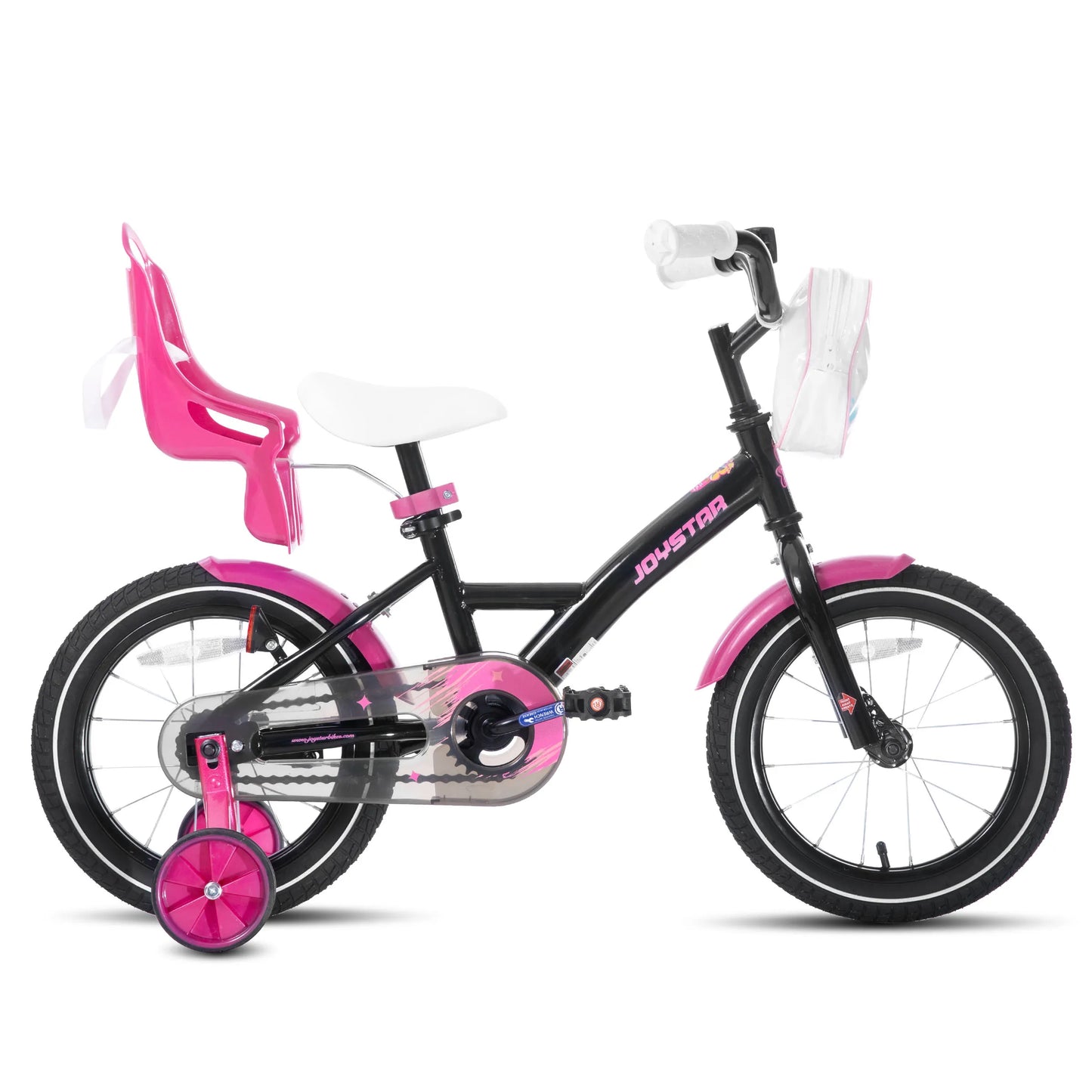 Joystar Girls Bike With Training Wheels Doll Seat And Basket