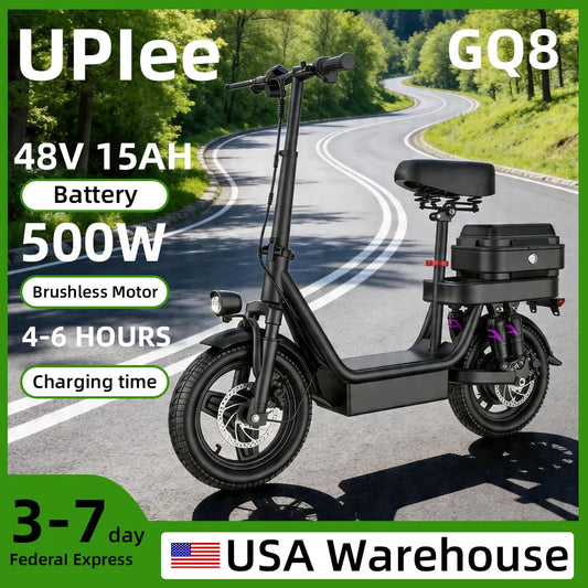 UPlee GQ8 Electric Bike 500W Peak Motor 48V 15Ah Fat Tire