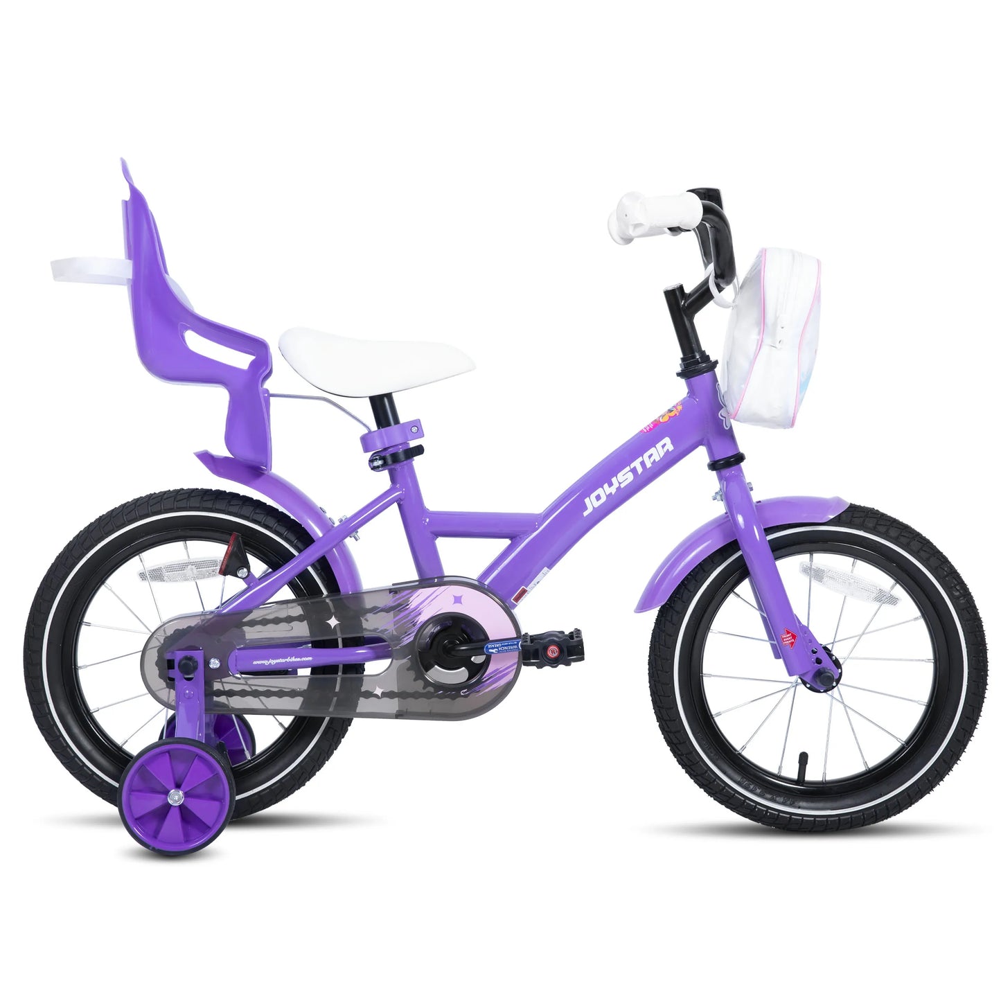 Joystar Girls Bike With Training Wheels Doll Seat And Basket