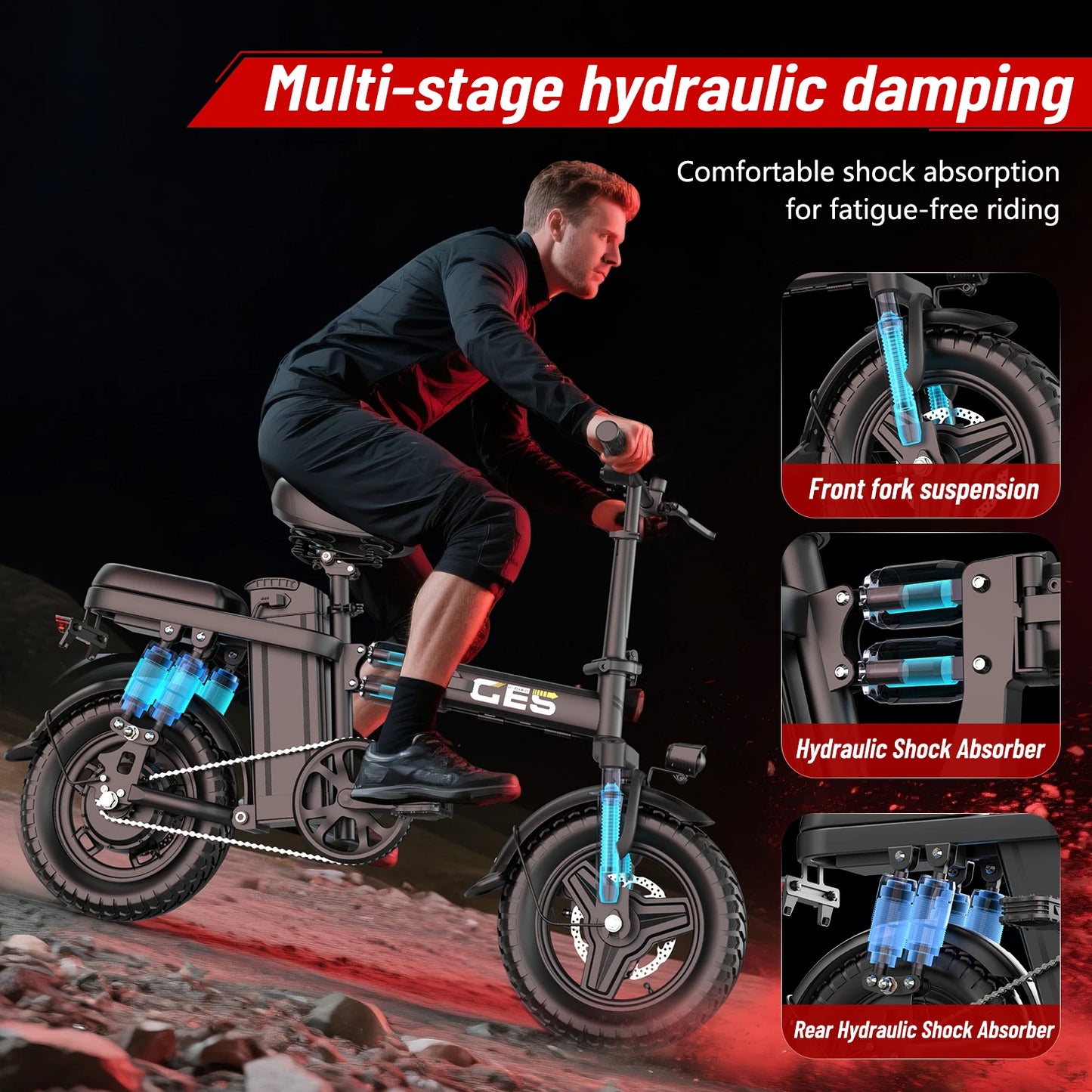 UPlee GE5 Electric Bike 500W Peak Motor 48V 15Ah Battery