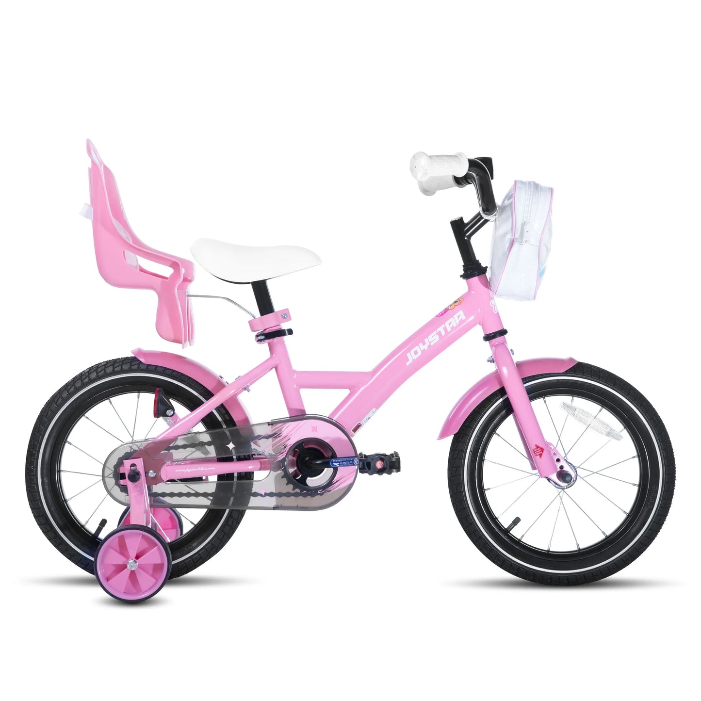Joystar Girls Bike With Training Wheels Doll Seat And Basket