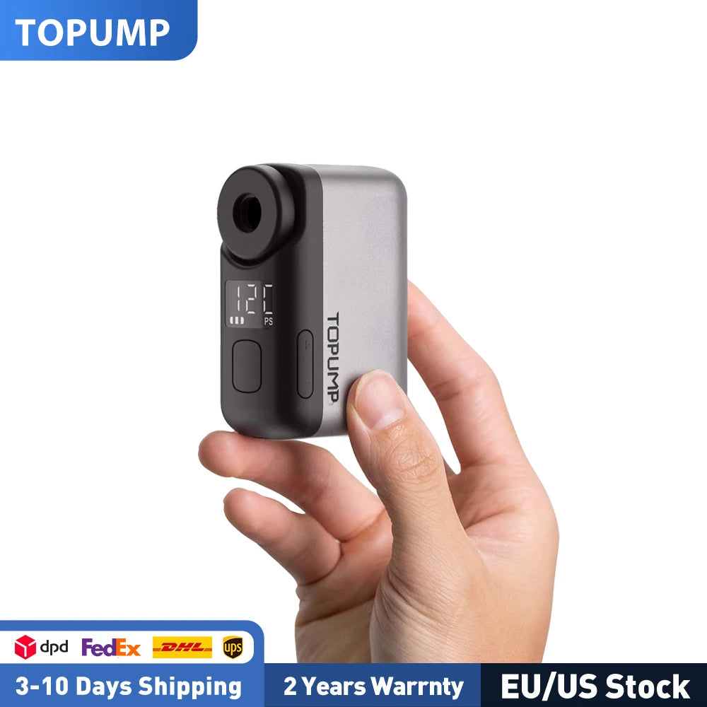 Topump TB2 Pro Electric Mini Portable Cordless Bike Tire Pump With Display
