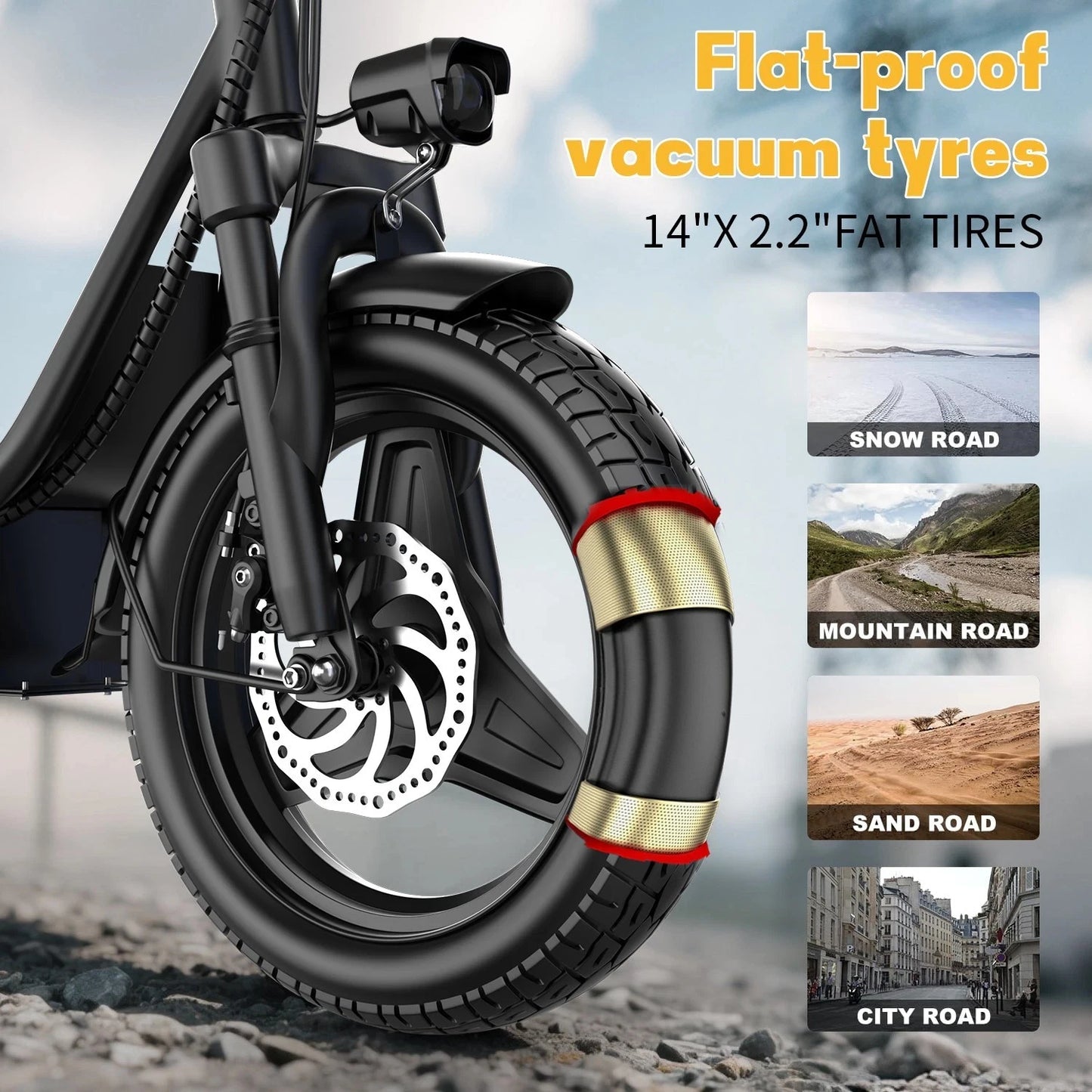 UPlee GQ8 Folding Electric Bike 250W Peak Motor 48V 15Ah