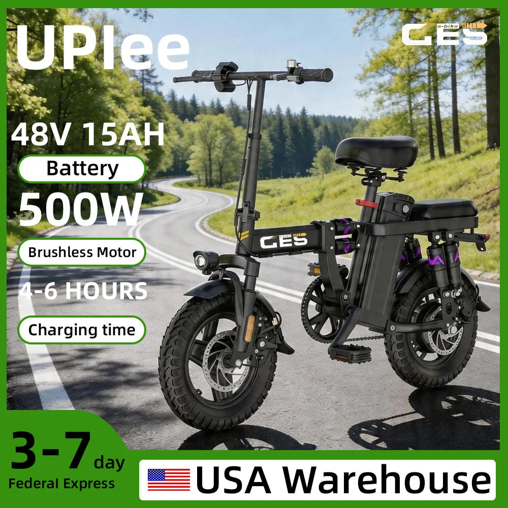 UPlee GE5 Electric Bike 500W Peak Motor 48V 15Ah Battery