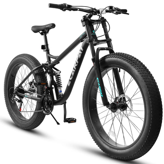 Fat Tire Full Suspension Mountain Bike With Brakes 21 Speed