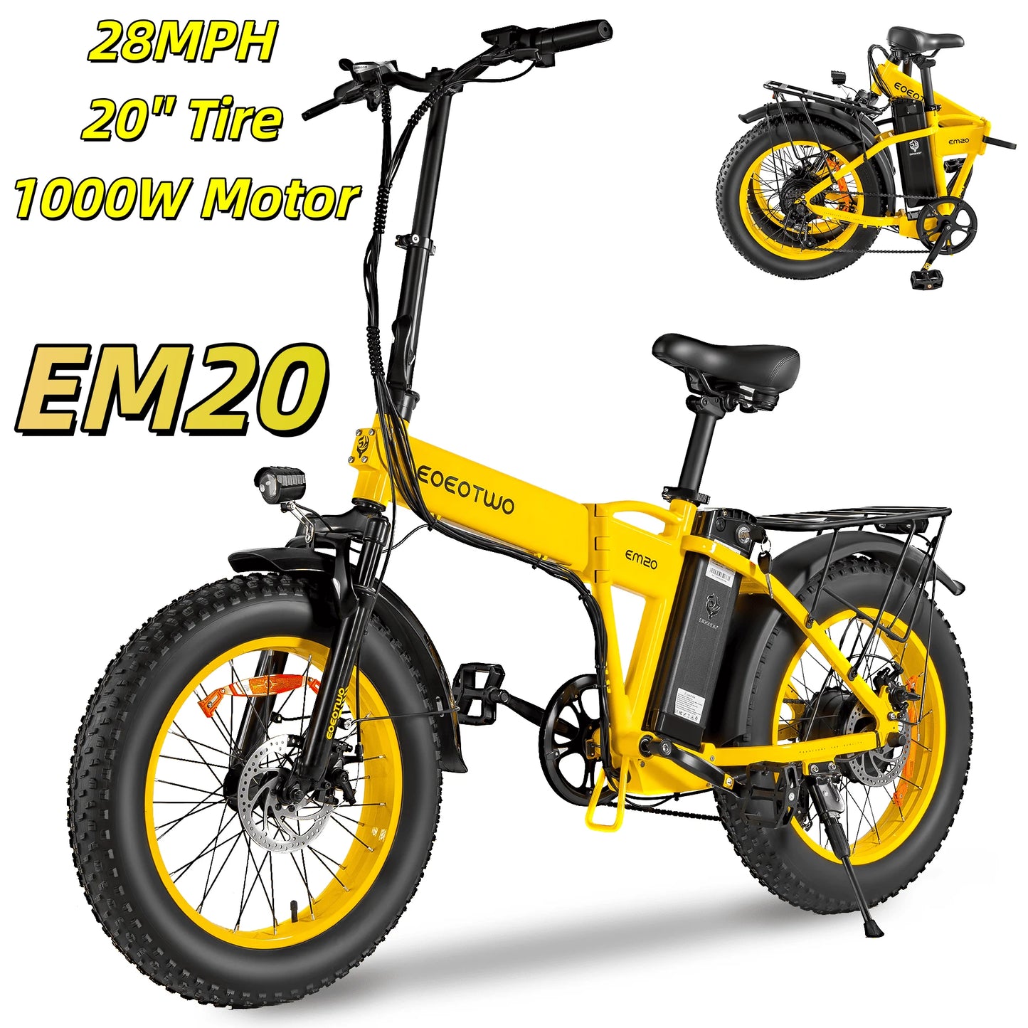 EOEOTWO 1500W 48V Electric Bike With 15Ah Battery And Fat Tires