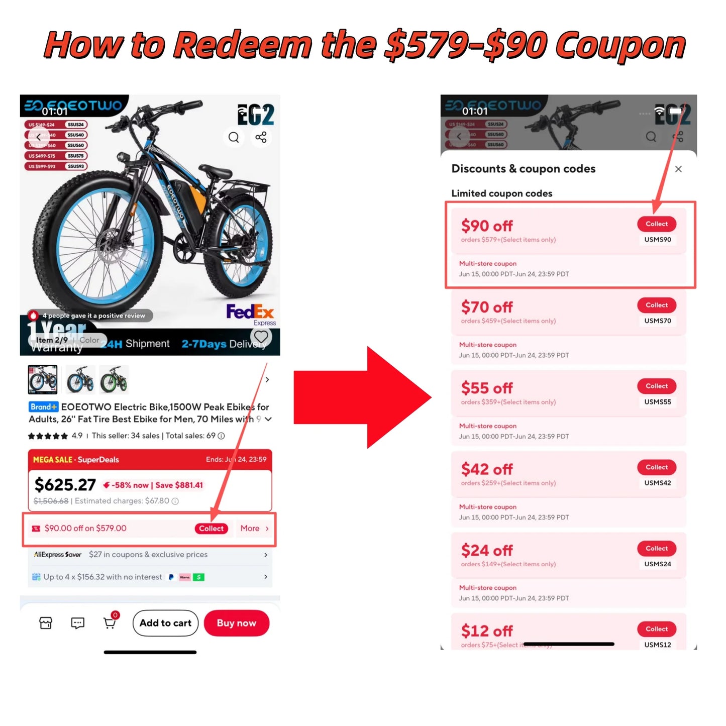 EOEOTWO Electric Bike 1500W Peak Fat Tire Ebike For Adults 30 MPH