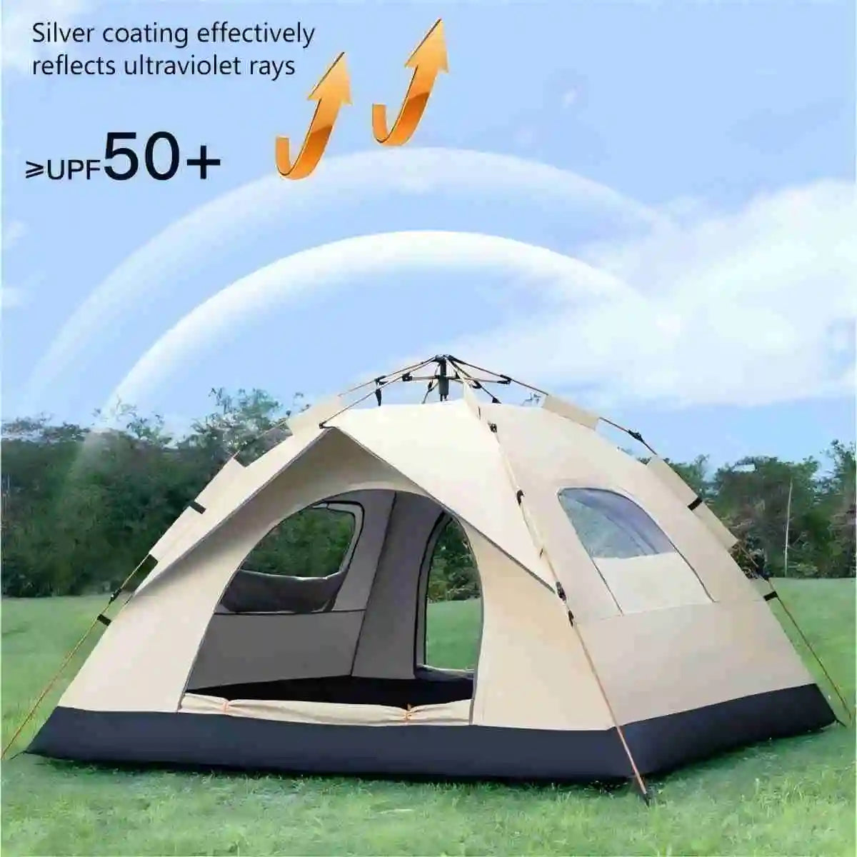 Pakicetus Quick Automatic Opening Camping Tent With Two Doors And Windows
