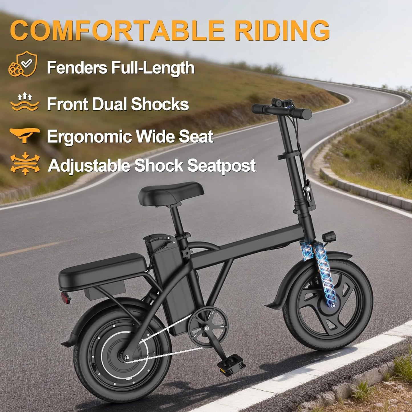 Ladped Foldable Electric Bike 500W 48V Two Seat Adults